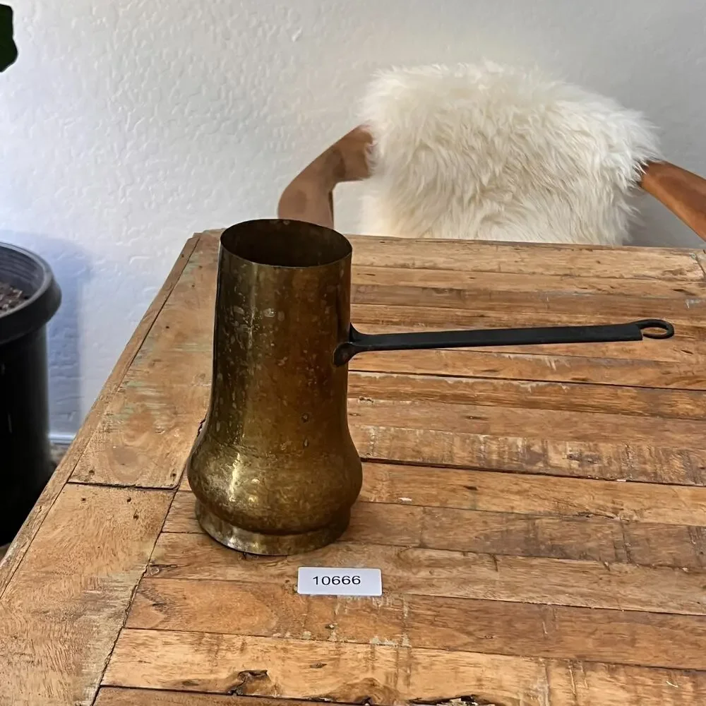 Vintage Hammered Copper Brass Coffee Pot 7.5